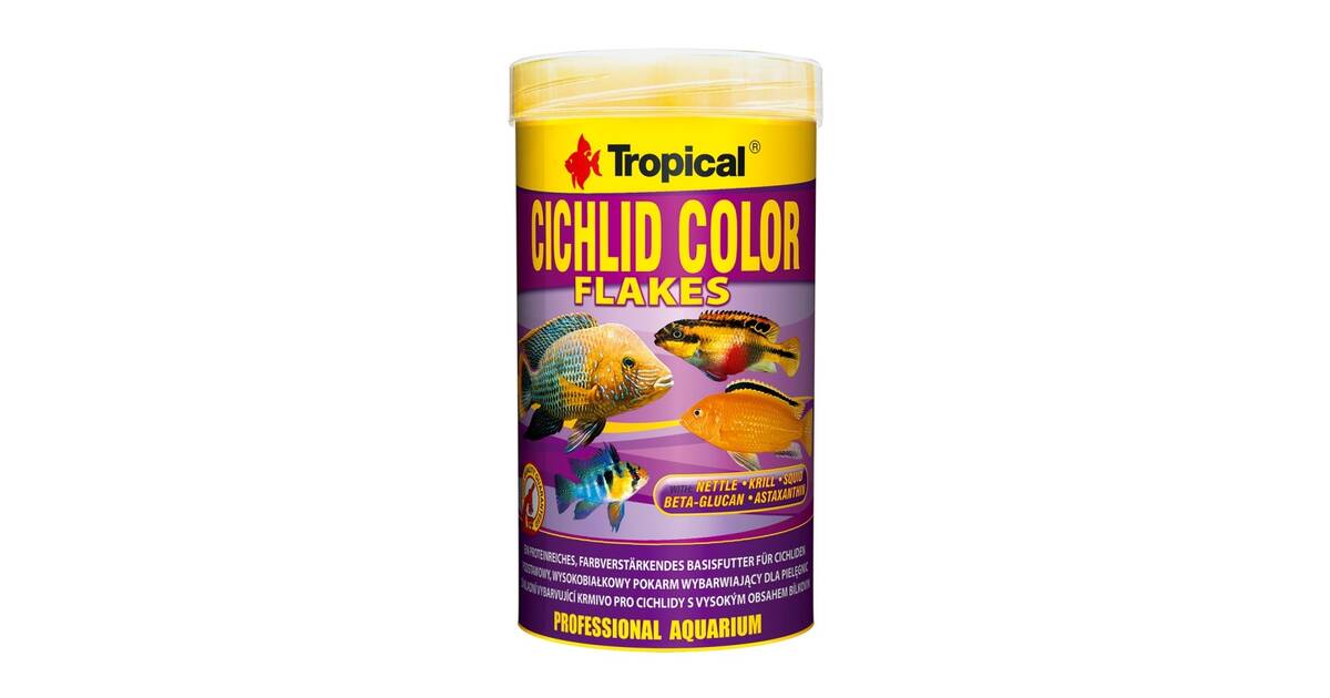 Cichlid Color Flakes 1000ml - Cibo Per Ciclidi Esaltatore Di Colore, Alto Proteico