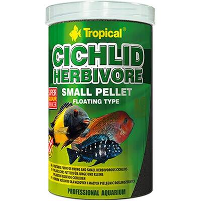 Tropical Cichlid Herbivore Small Pellet 1000 ml