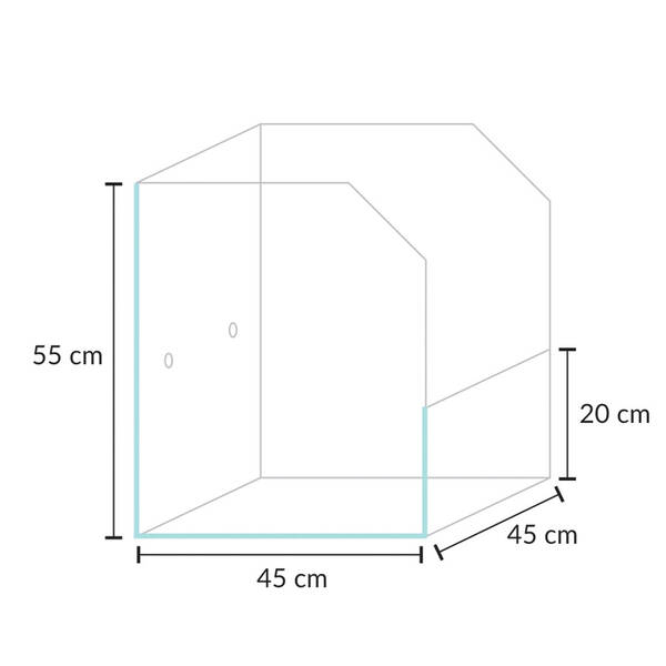 Blau Cubic Paludarium 45 - 45x45x20/55 40LT Blau Cubic Paludarium 45 - 45x45x20/55 40LT