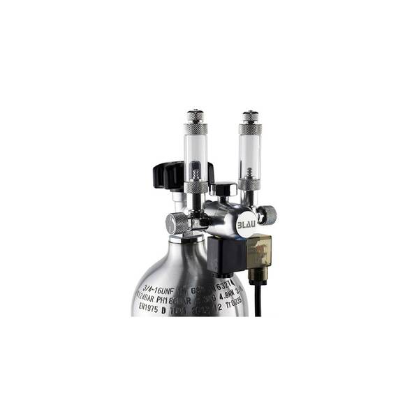 Blau DUAL Compact Regulator with electronic valve & bubble counter Blau DUAL Compact Regulator with electronic valve & bubble counter