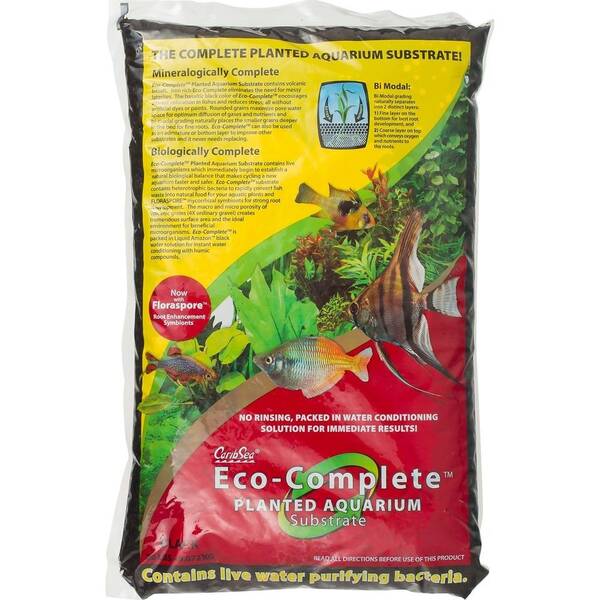 CaribSea Eco Complete Planted Aquarium Substrate Black 0.25-7mm 9kg